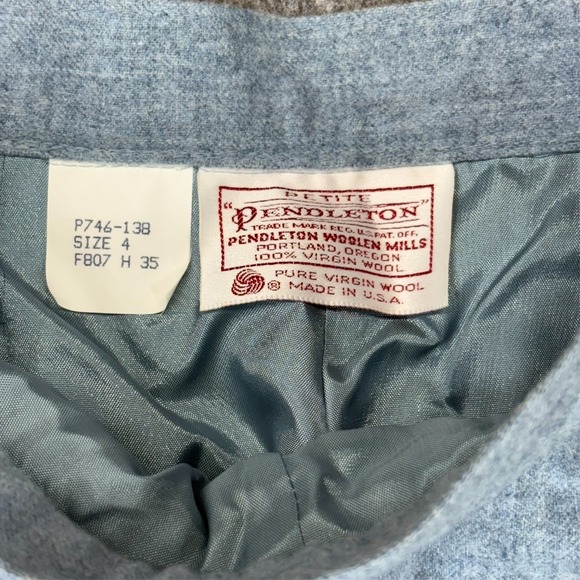 Vintage Pendleton 2pc Wool Pant Blazer Suit Womens 4 Petite Light Blue USA - Picture 13 of 14